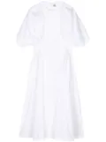 Noir Kei Ninomiya puff-sleeve midi dress - White