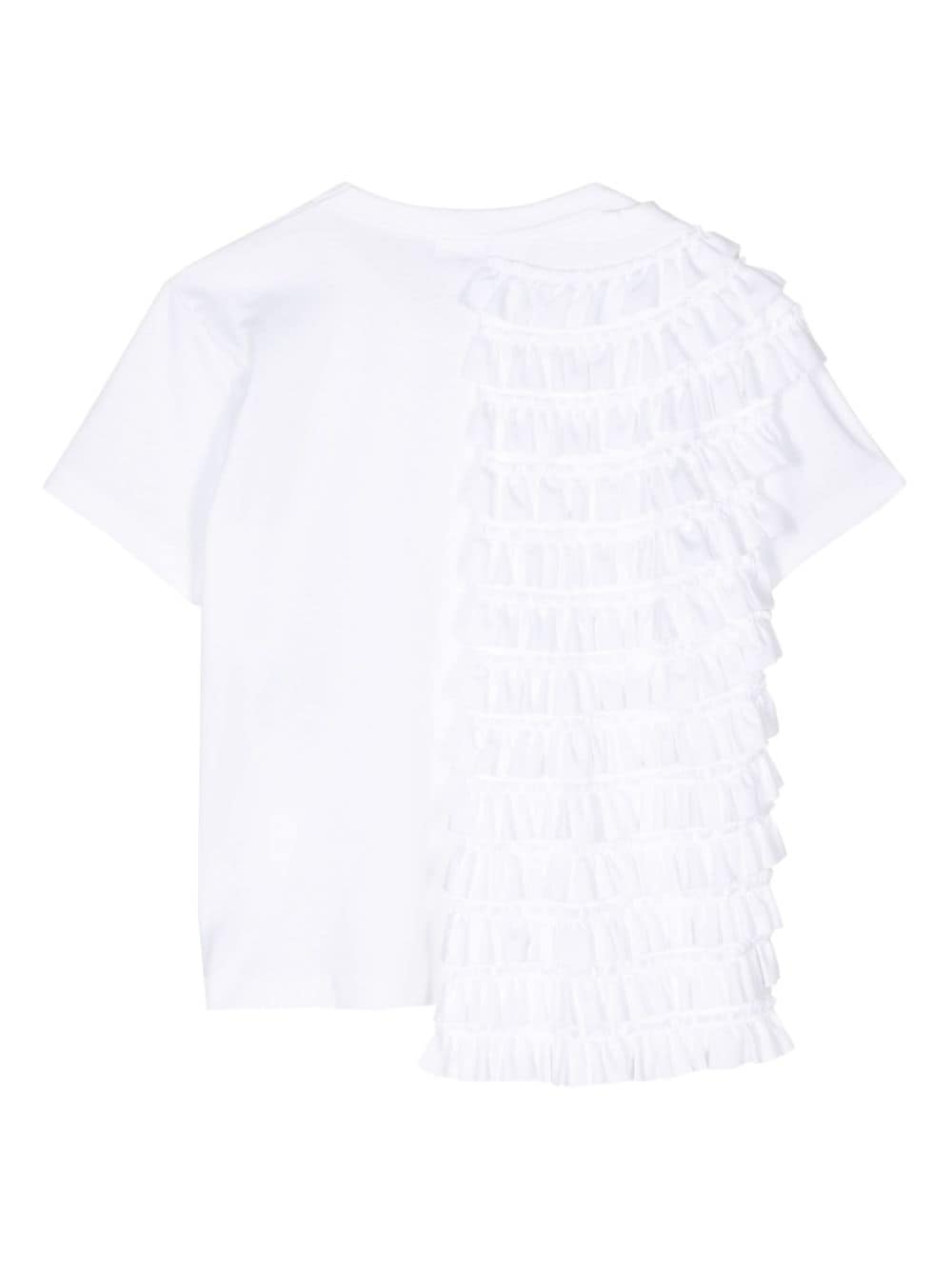 Shop Noir Kei Ninomiya Ruffled-layer Cotton T-shirt In White
