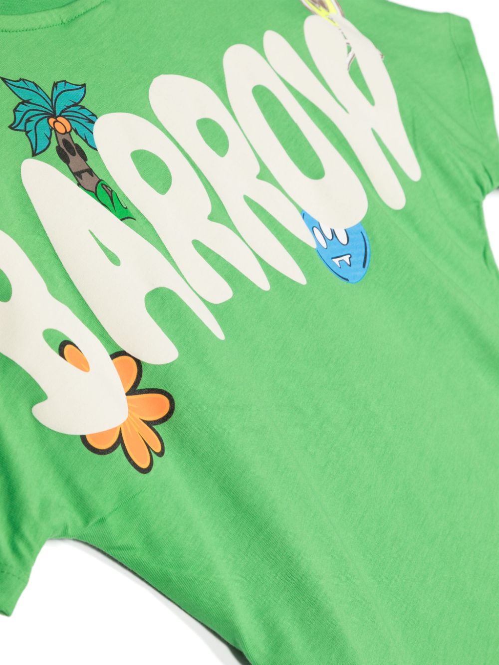 Shop Barrow Logo-print Cotton T-shirt In Green