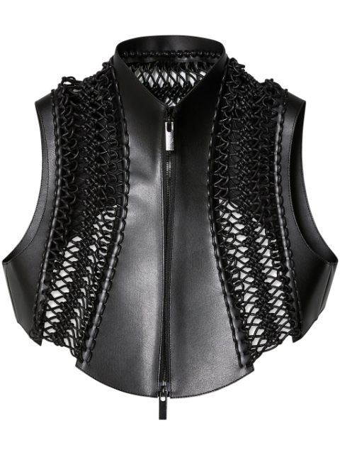 Noir Kei Ninomiya sleeveless faux-leather top 