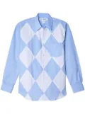 Comme Des Garçons Shirt argylle-pattern cotton shirts - Blue