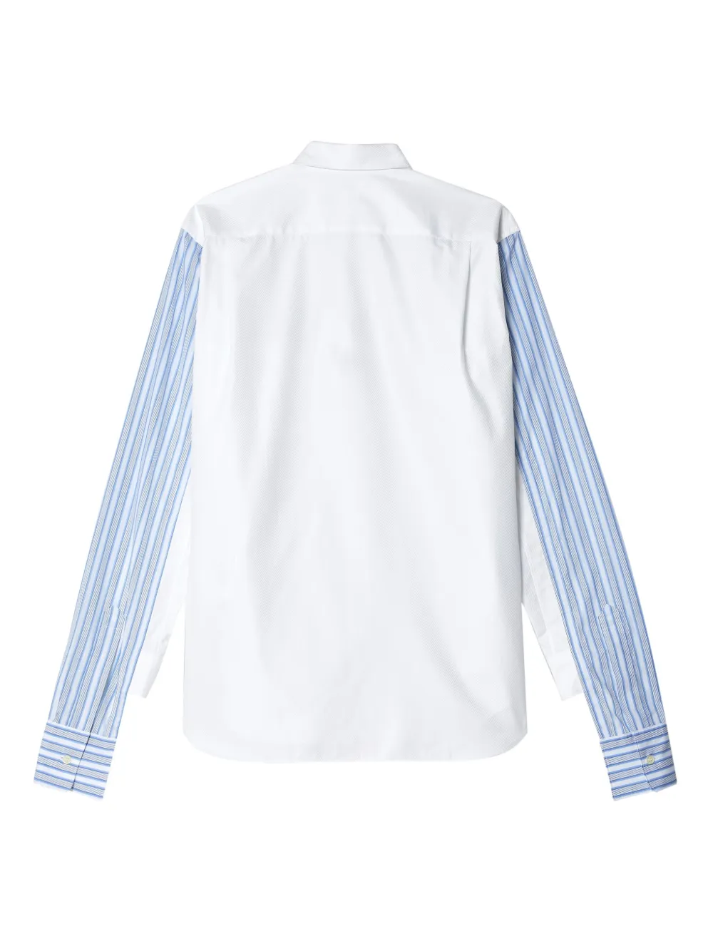 Comme Des Garçons Shirt Striped Panelled Cotton Shirt In White