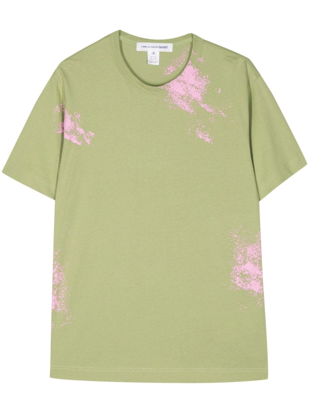 Comme Des Garçons Shirt Spray Paint-effect Cotton T-shirt In Green