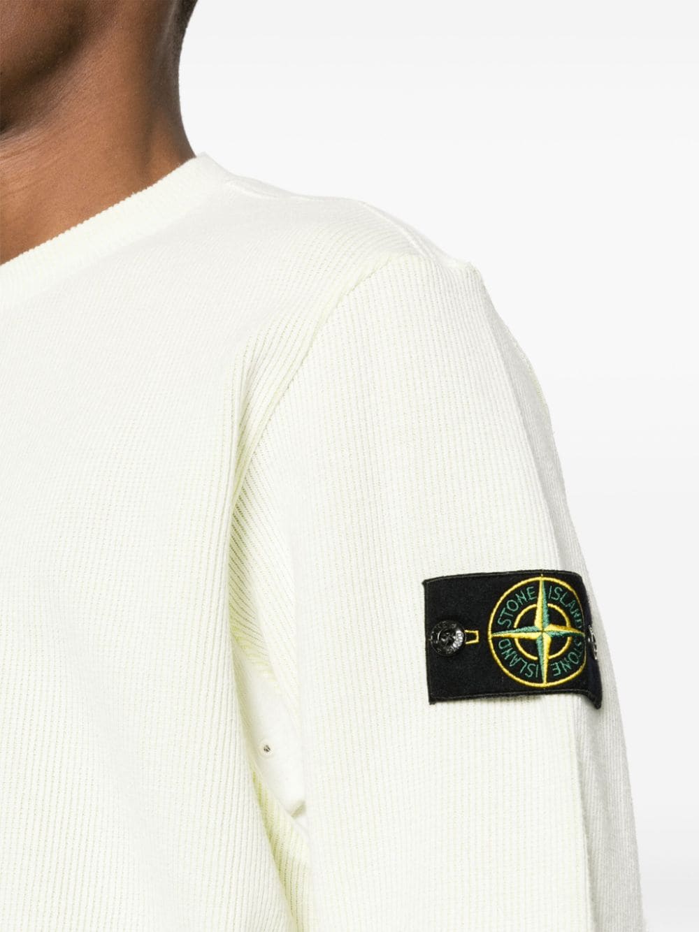 Shop Stone Island Compass-badge Jumper In White