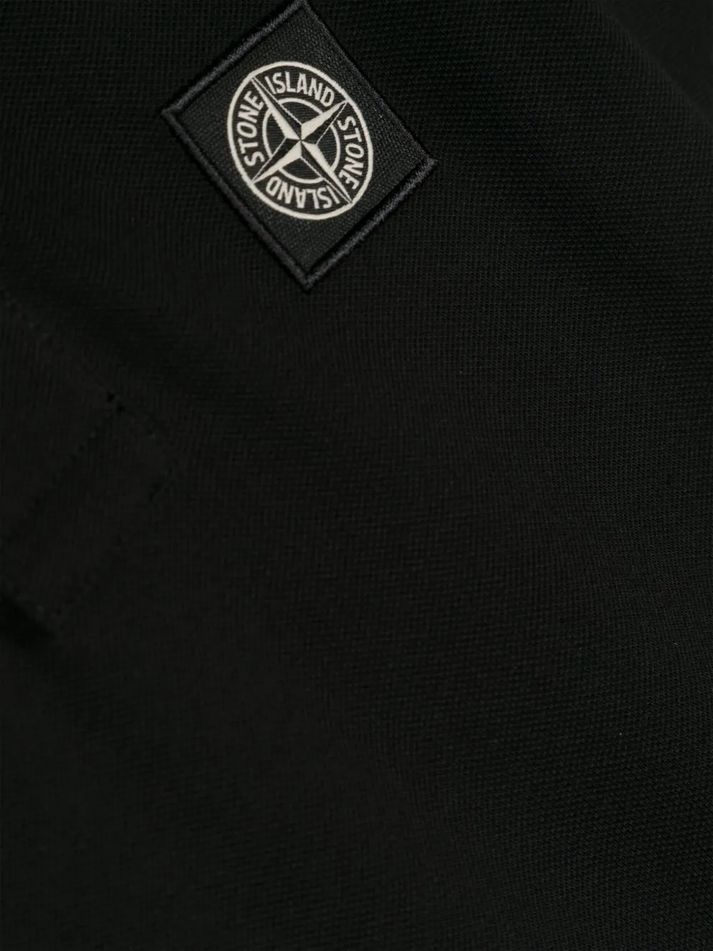 Stone Island Junior Katoenen poloshirt met Compass-patroon Zwart