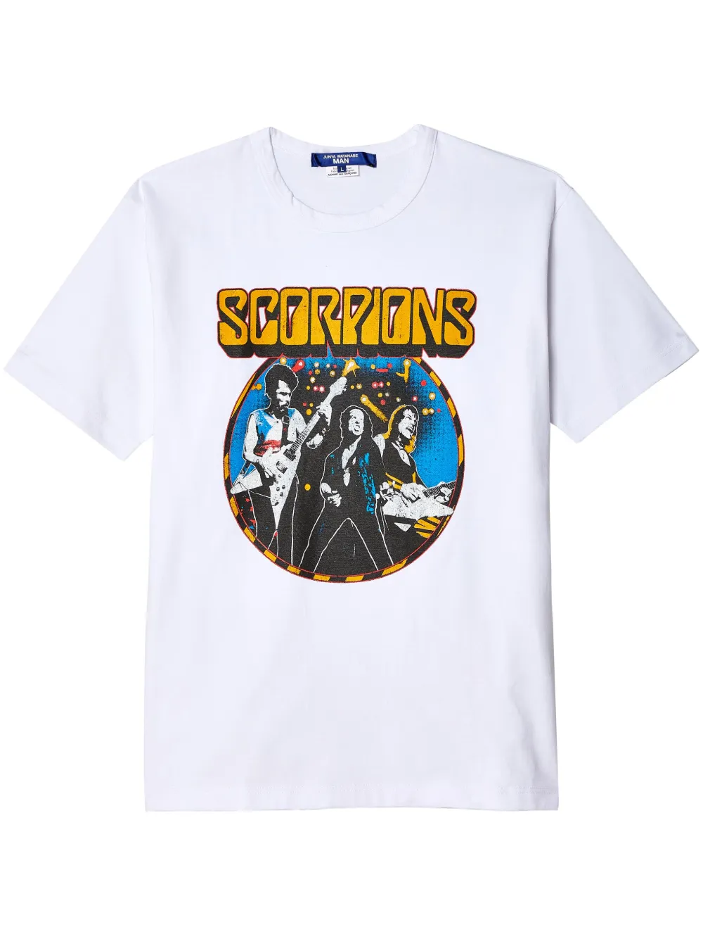 Junya Watanabe Cotton Scorpions Crew Neck T-shirt With Print In Weiss