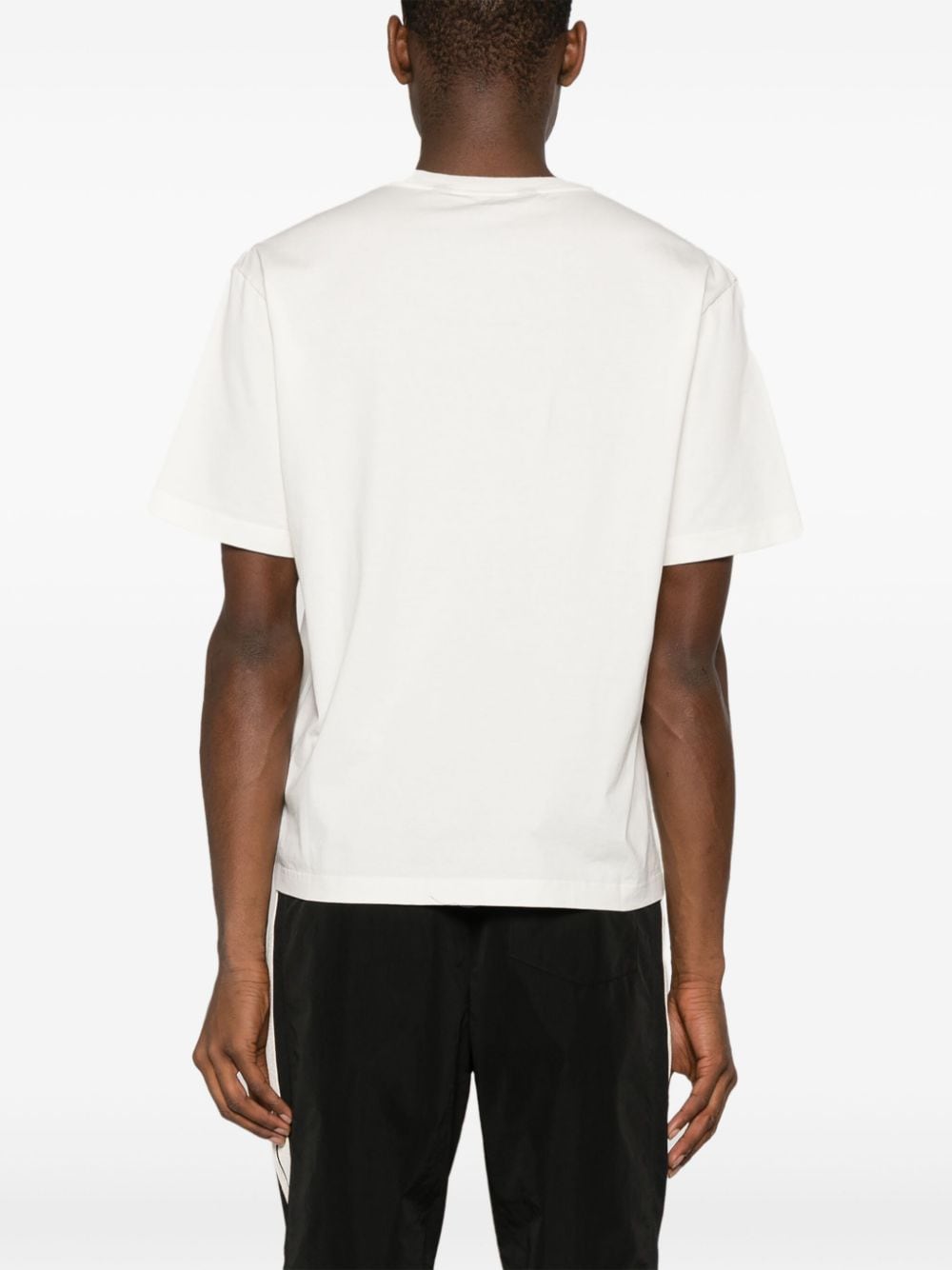 Shop Palm Angels Logo-embroidered Cotton T-shirt In Neutrals