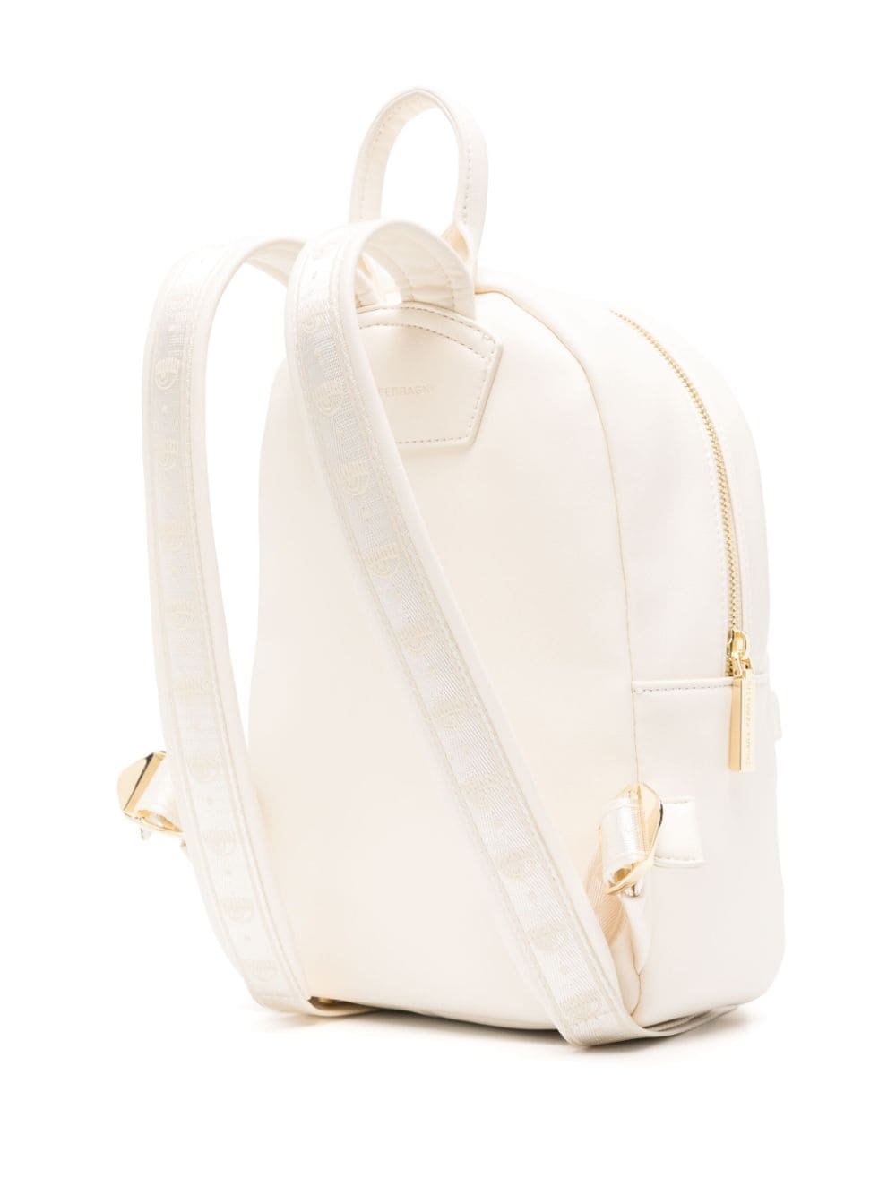 Shop Chiara Ferragni Eye Star Faux-leather Backpack In White