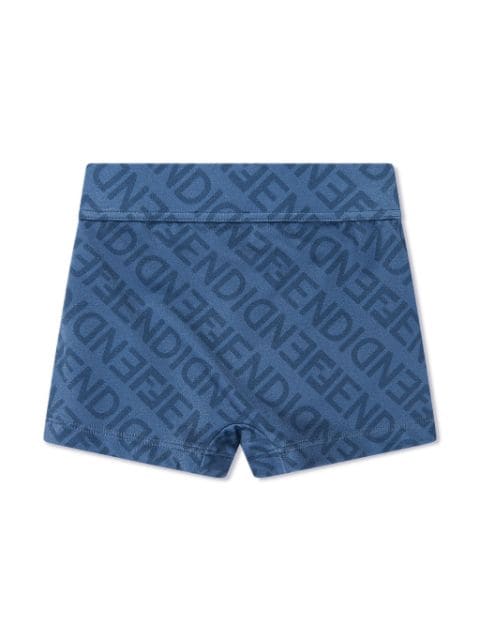 Fendi Kids logo-print swim shorts