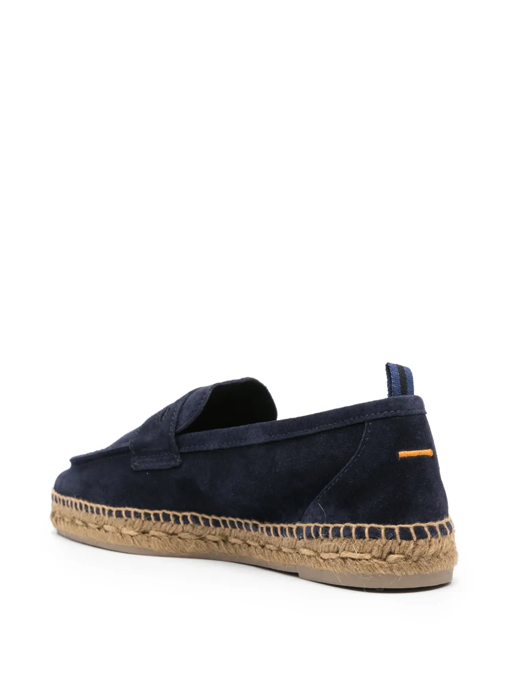 Shop Castaã±er Braided-raffia Suede Espadrilles In Blue