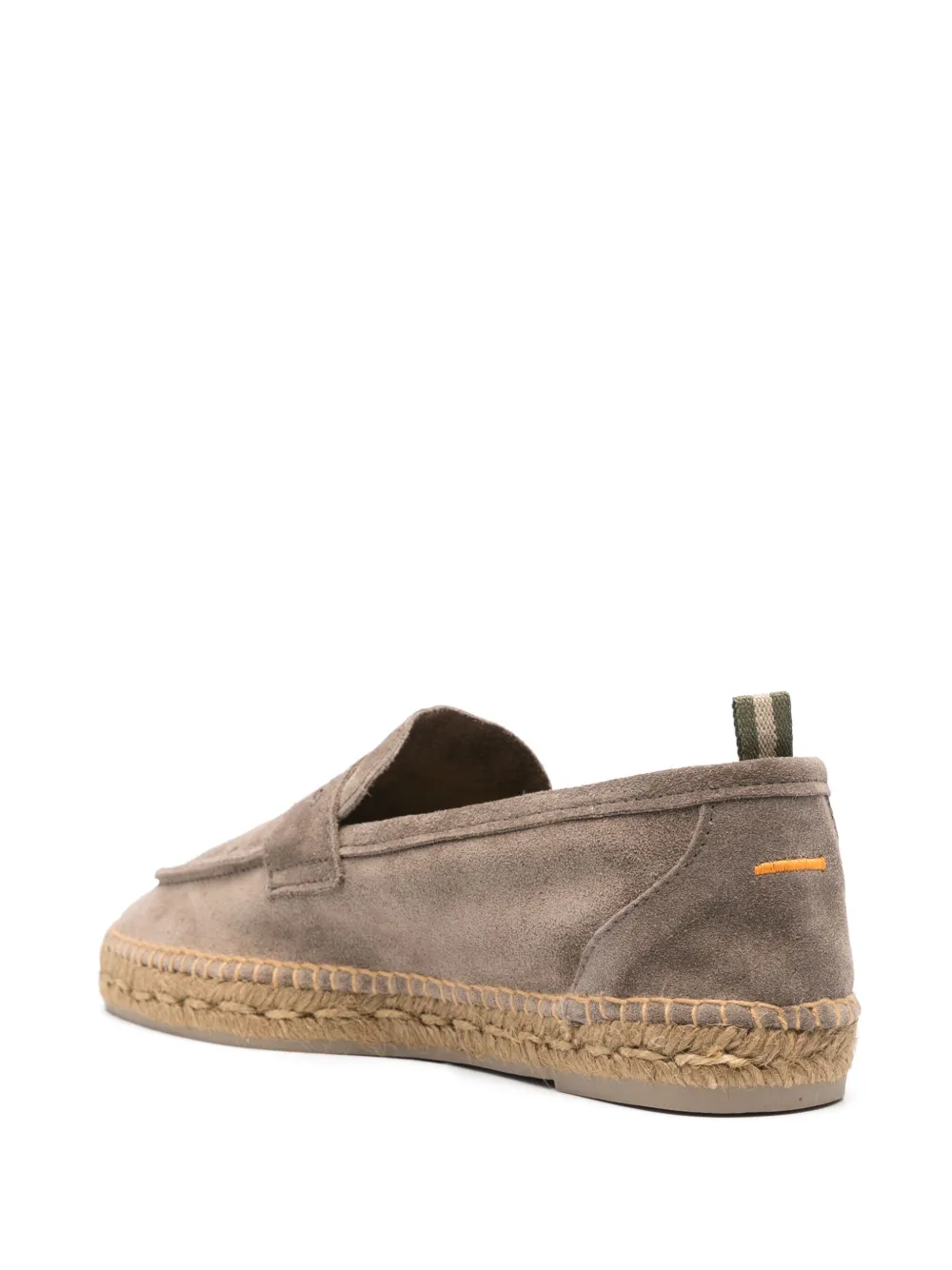 Shop Castaã±er Braided-raffia Suede Espadrilles In Grey