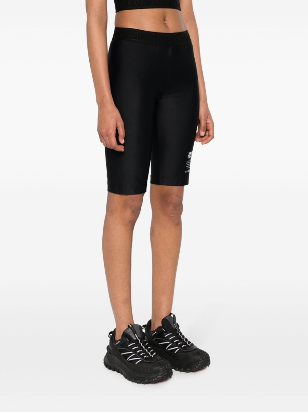 Shop Versace Jeans Couture Warranty Bicycle Shorts In Black