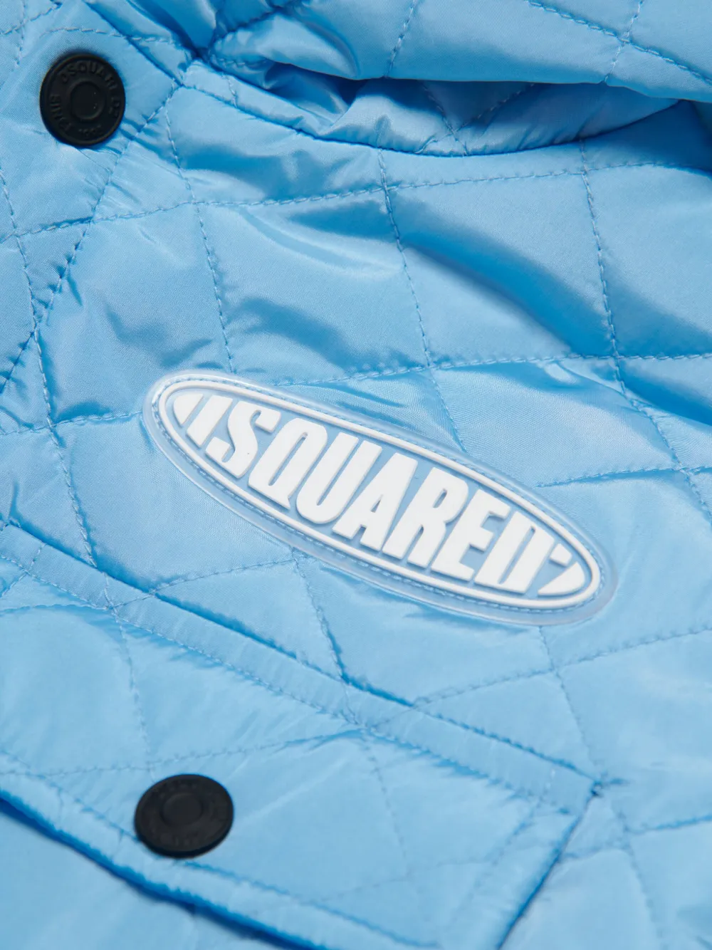 Dsquared2 Quilted Hooded Jacket In Blue