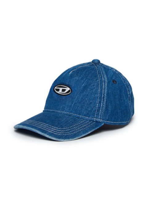 Diesel Kids Oval D logo刺绣牛仔棒球帽