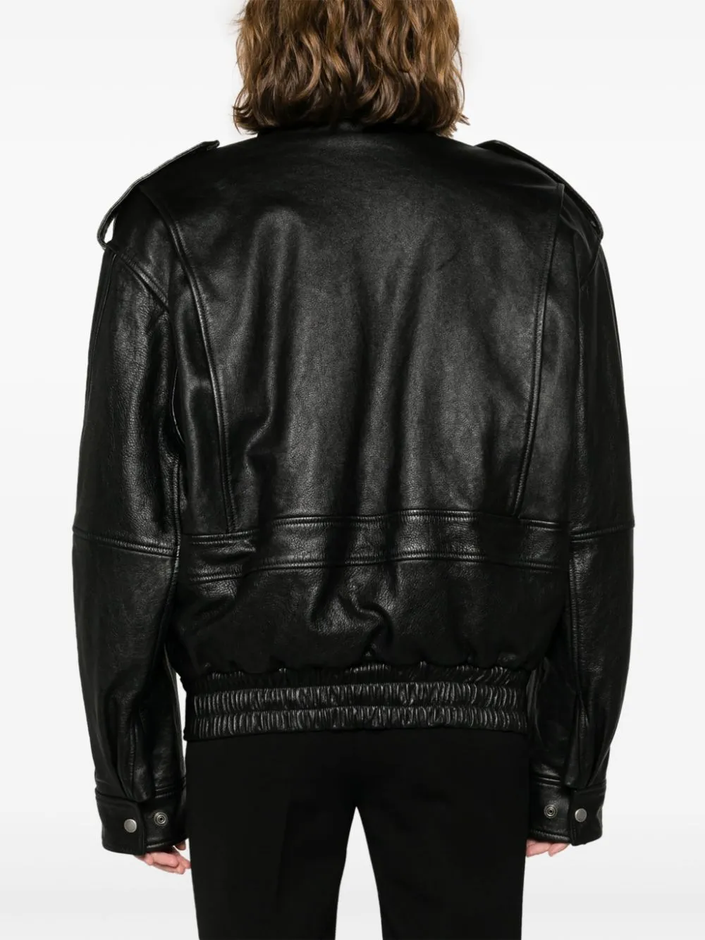 Saint Laurent Leren jack Zwart