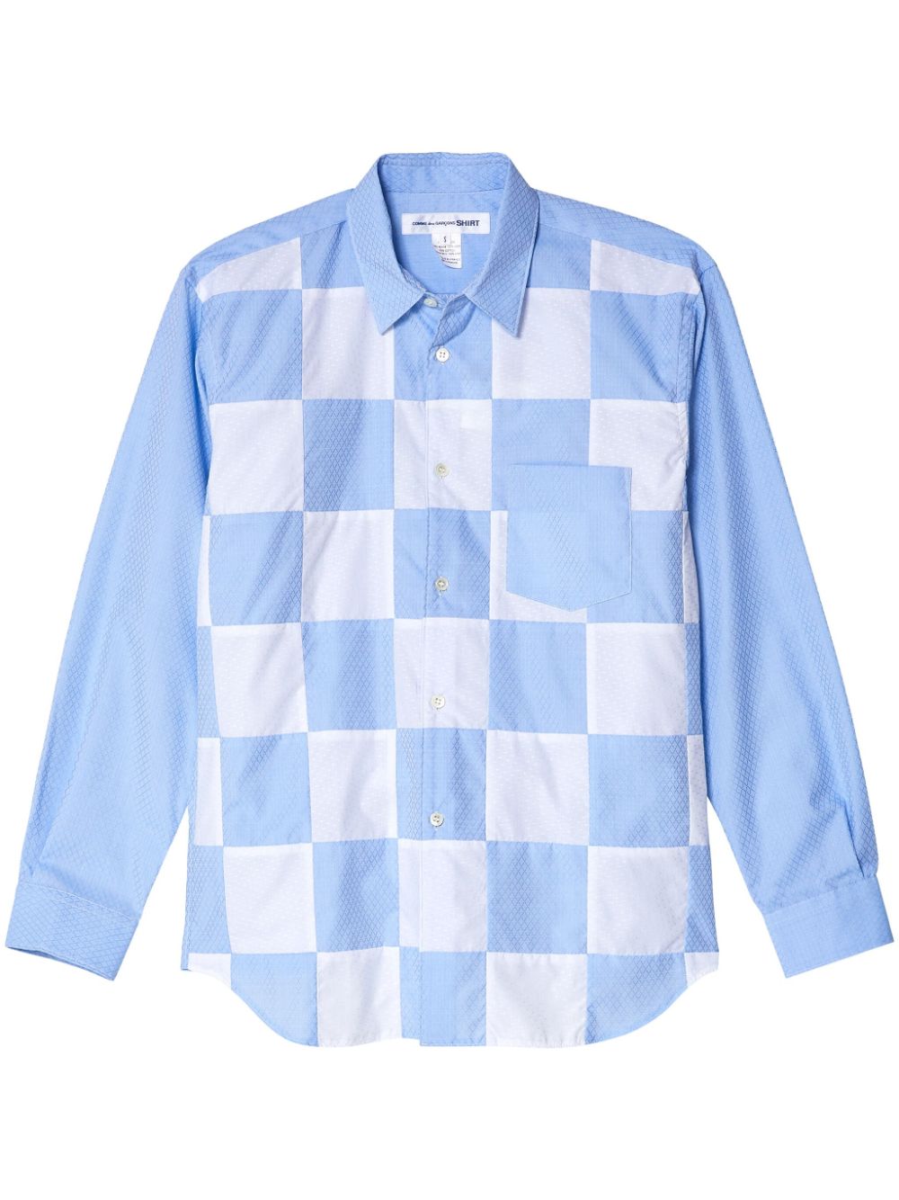 Comme Des Garçons Shirt Check-pattern Cotton Shirt In Blue