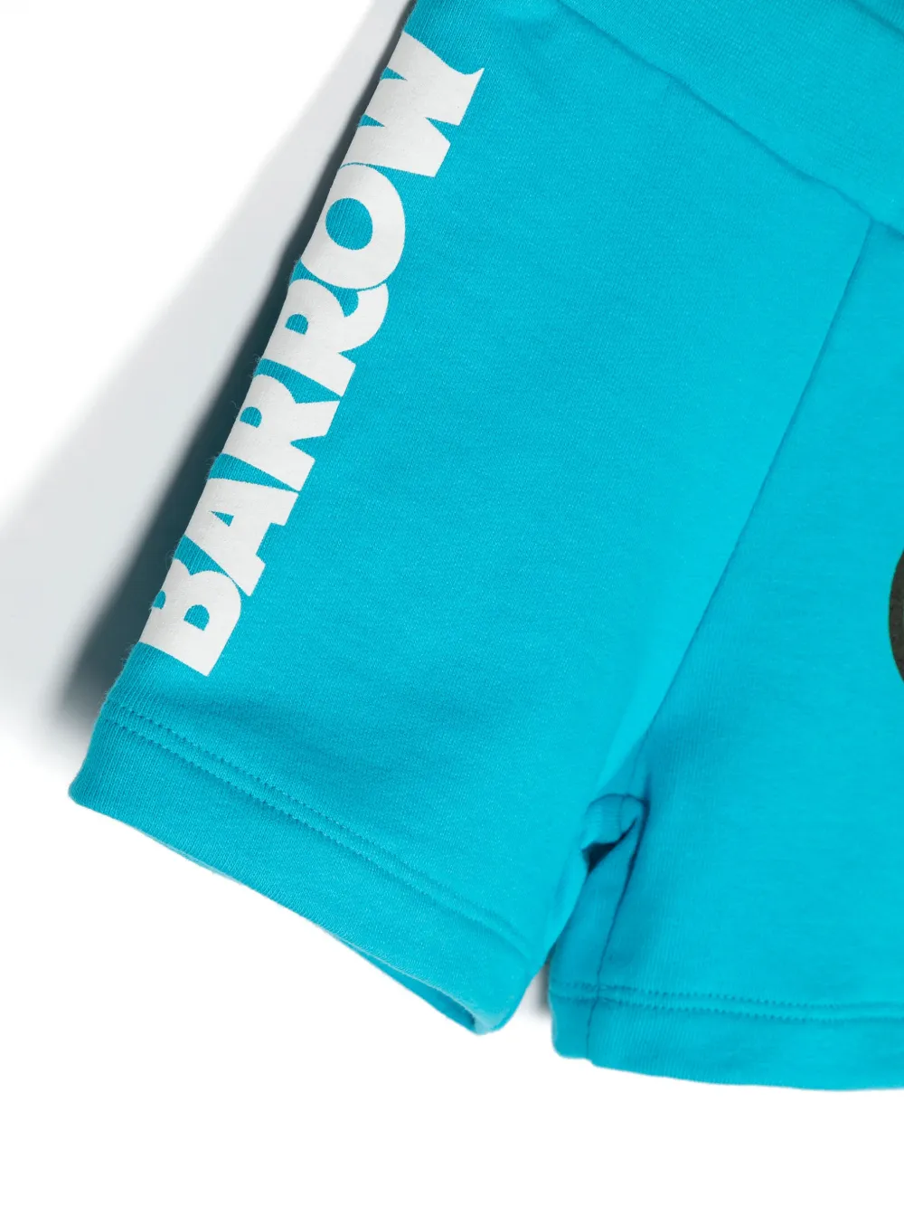 Shop Barrow Logo-print Jersey Shorts In Blue