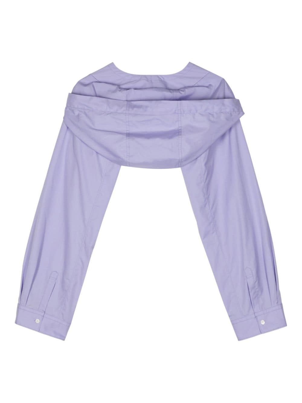 Shop Comme Des Garçons Shirt Hooded Cropped Cotton Jacket In Purple