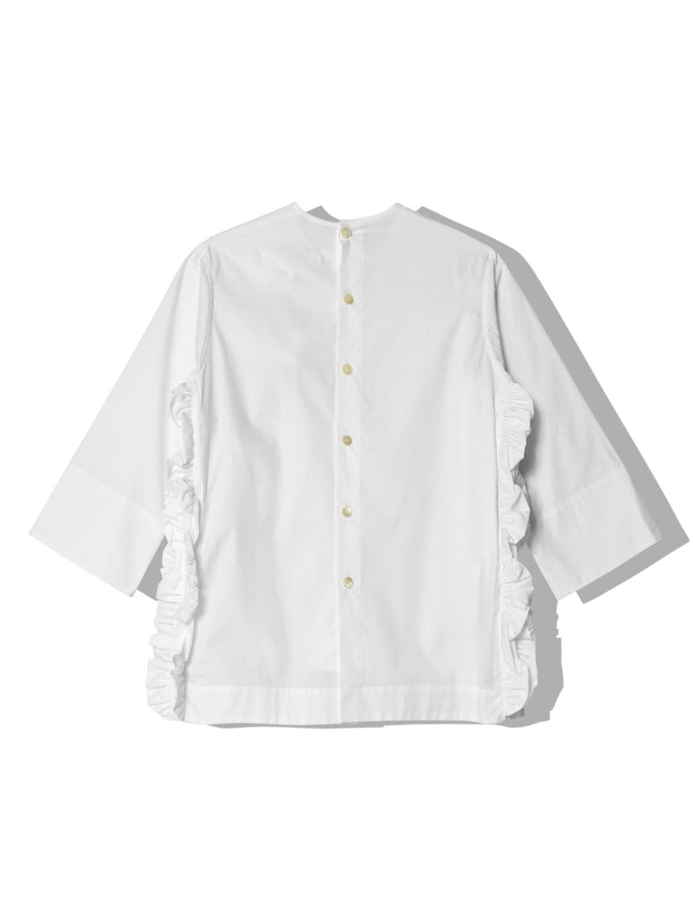 Shop Comme Des Garçons Tao Ruffle-embellished Cotton Blouse In White