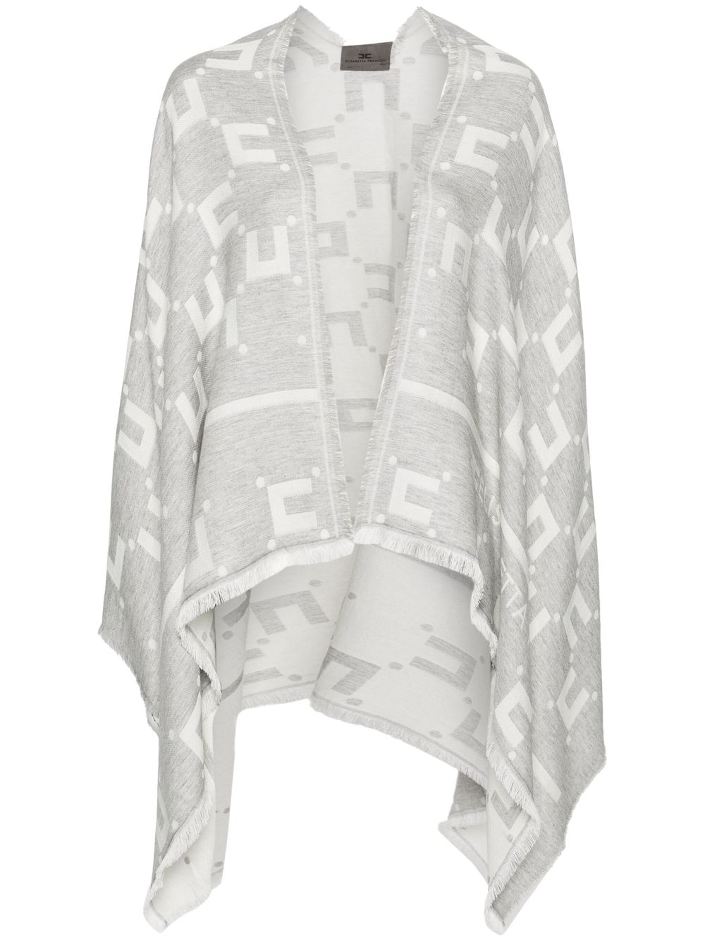 Elisabetta Franchi logo-jacquard cape - Grey