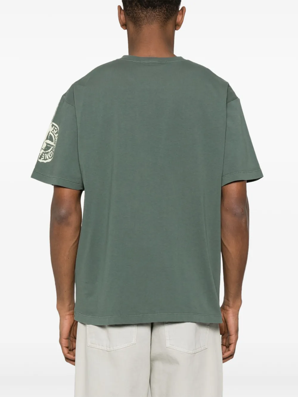 Stone Island T-shirt met logoprint Groen