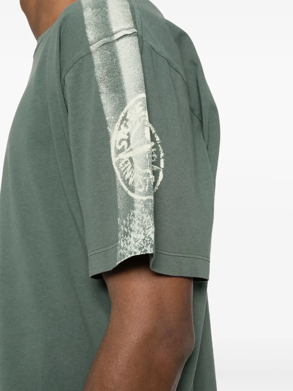 Stone Island T-shirt met logoprint Groen