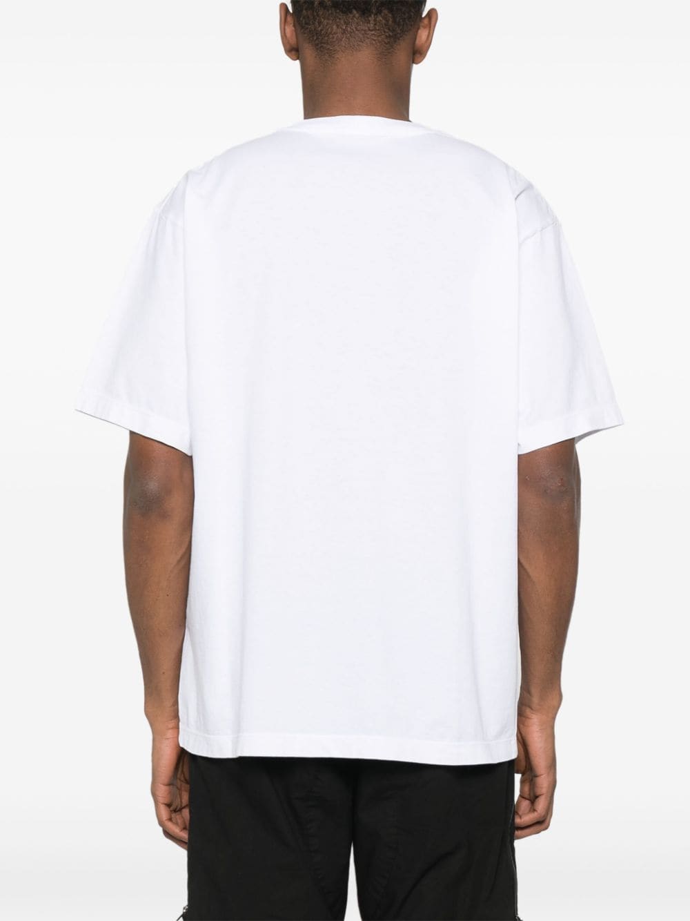 Shop Stone Island Logo-print Cotton T-shirt In White