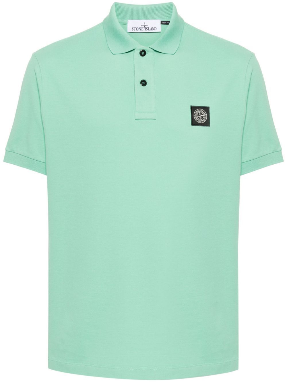 Stone Island Compass-motif Polo Shirt In Green