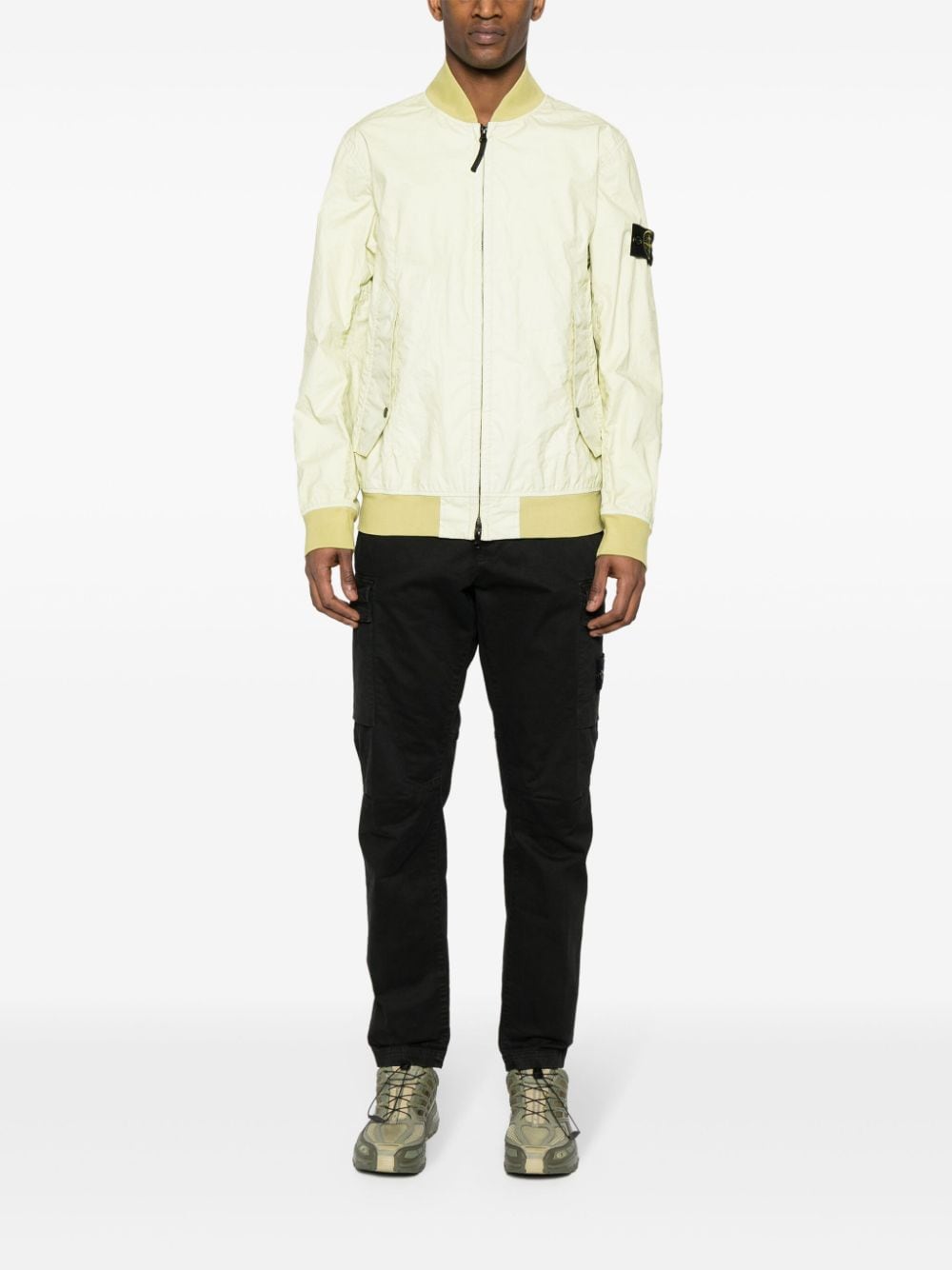 Shop Stone Island Compass-badge Bomber Jacket In Green