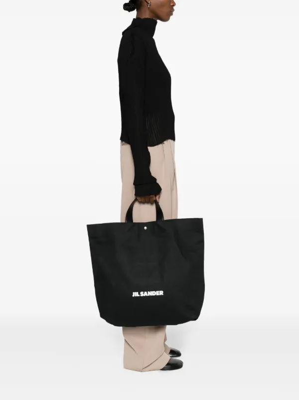 Jil Sander Book Canvas Tote Bag Black FARFETCH PT