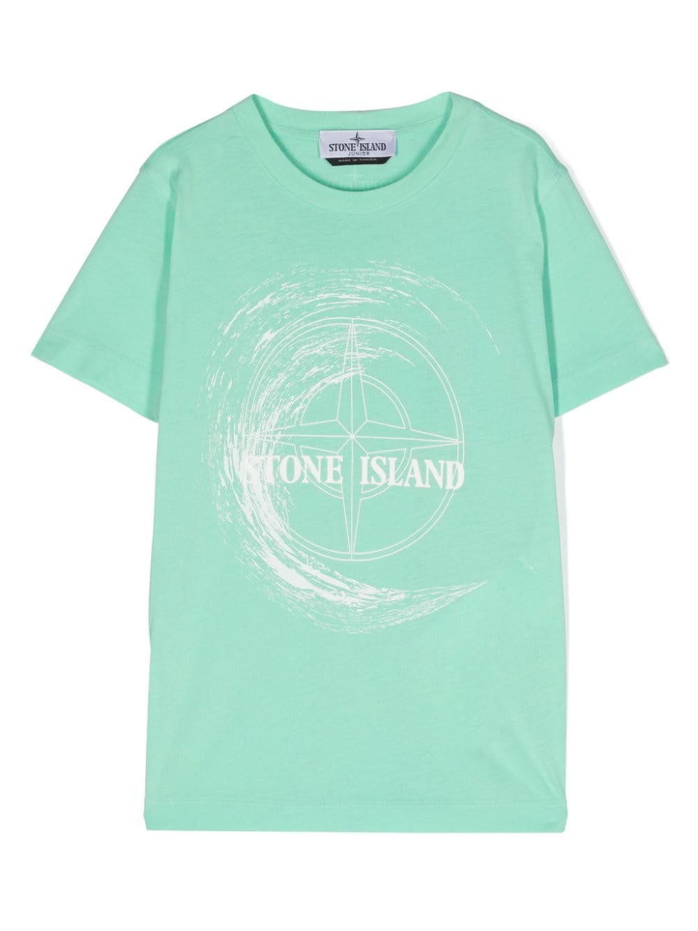 Stone Island Junior Kids' Compass-motif Cotton T-shirt In Green