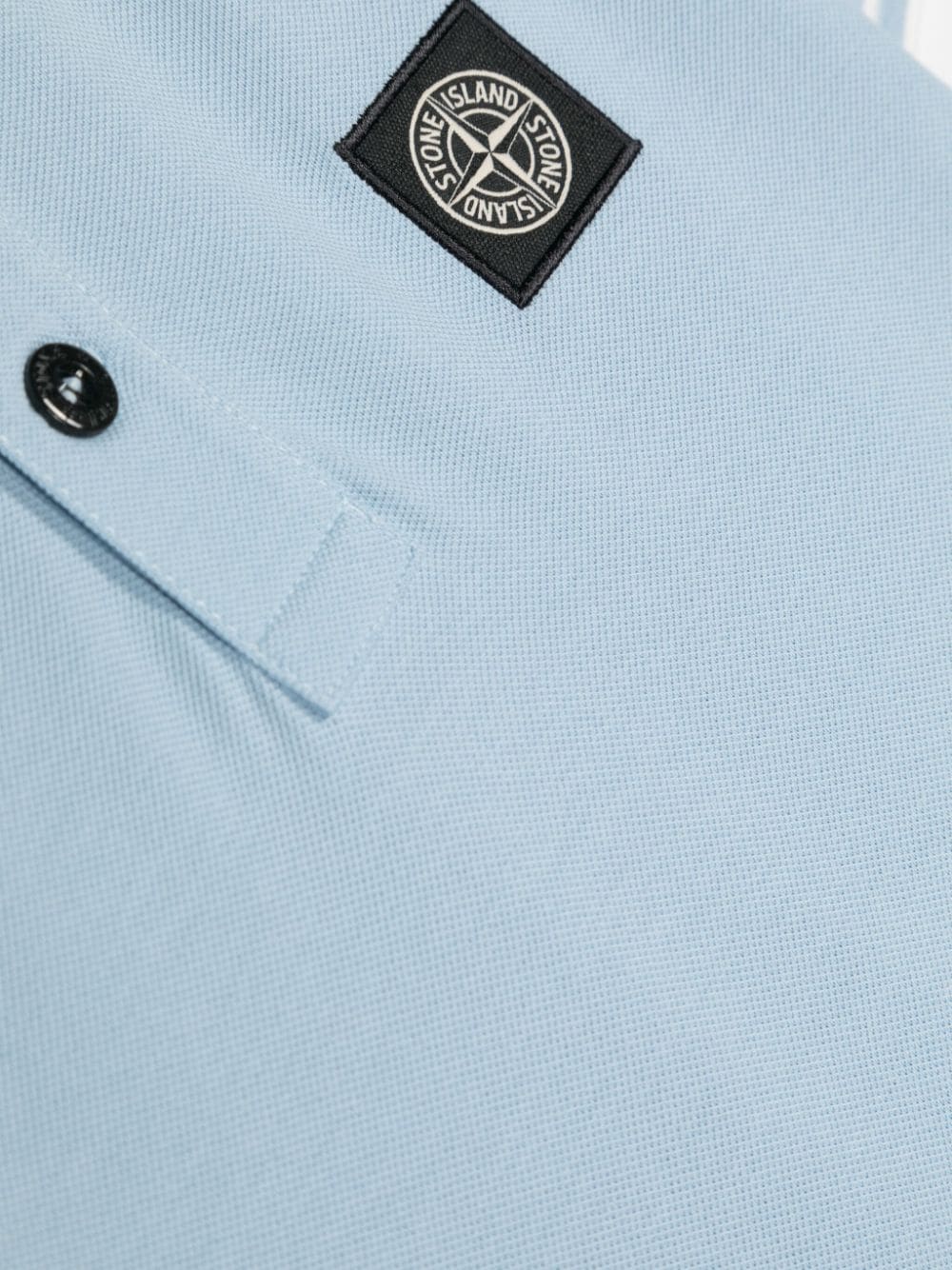 Stone Island Junior Katoenen poloshirt met Compass-patroon Blauw