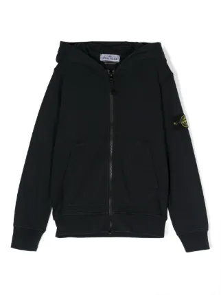 Stone Island Junior Cotton Zipped Hoodie | Blue | FARFETCH