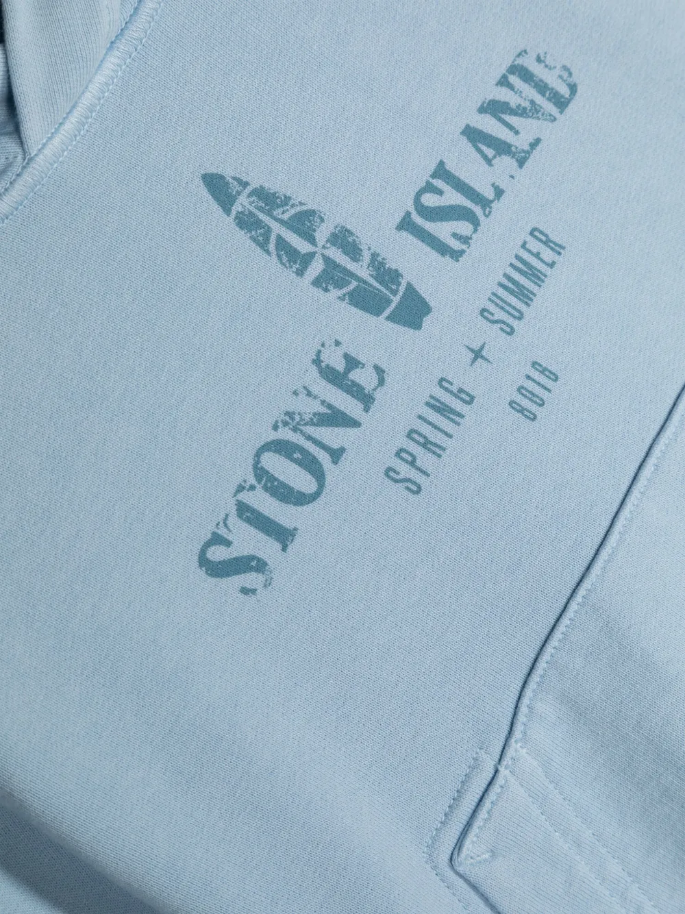 Stone Island Junior Hoodie met logoprint Blauw
