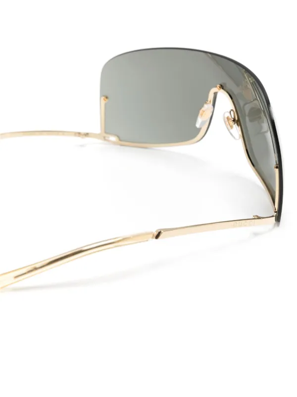 NEW GUCCI GG1560S 001 SHIELD GOLD UNISEX SUNGLASSES GUCCI Gucci GG1560S 001 Sunglasses Shiny Gold - eye-oo.com main image 4