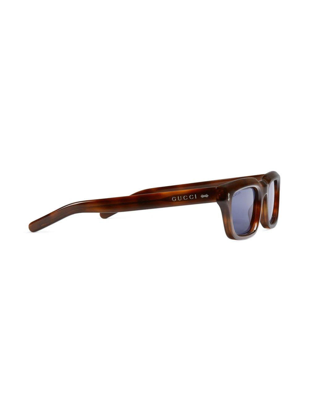 Gucci Eyewear logo-engraved rectangle-frame sunglasses - Bruin
