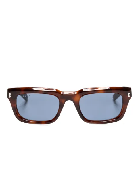 Gucci Eyewear نظارة شمس بإطار مستطيل وتأثير صدف السلحفاة