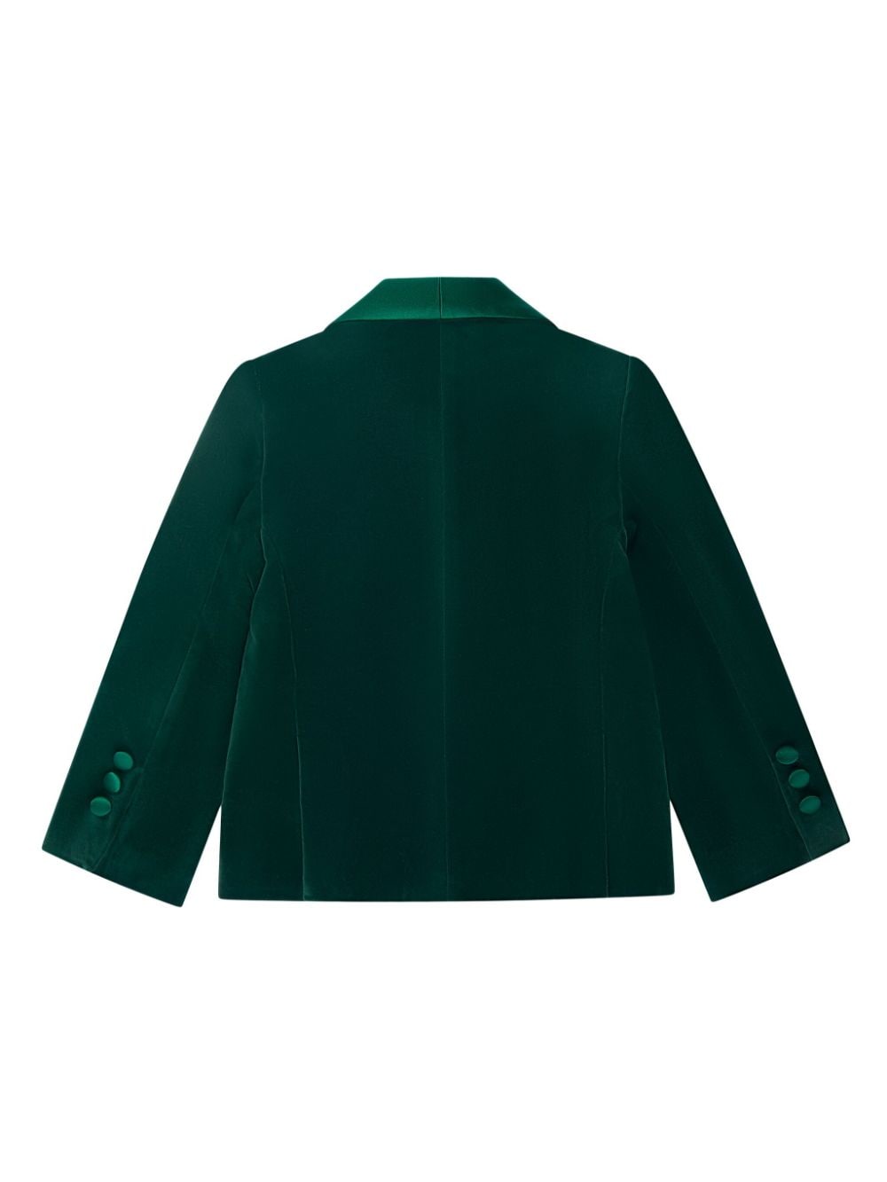 Shop Patachou Single-breasted Velvet Blazer In Green