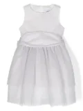 Simonetta glittered full-skirt dress - Silver