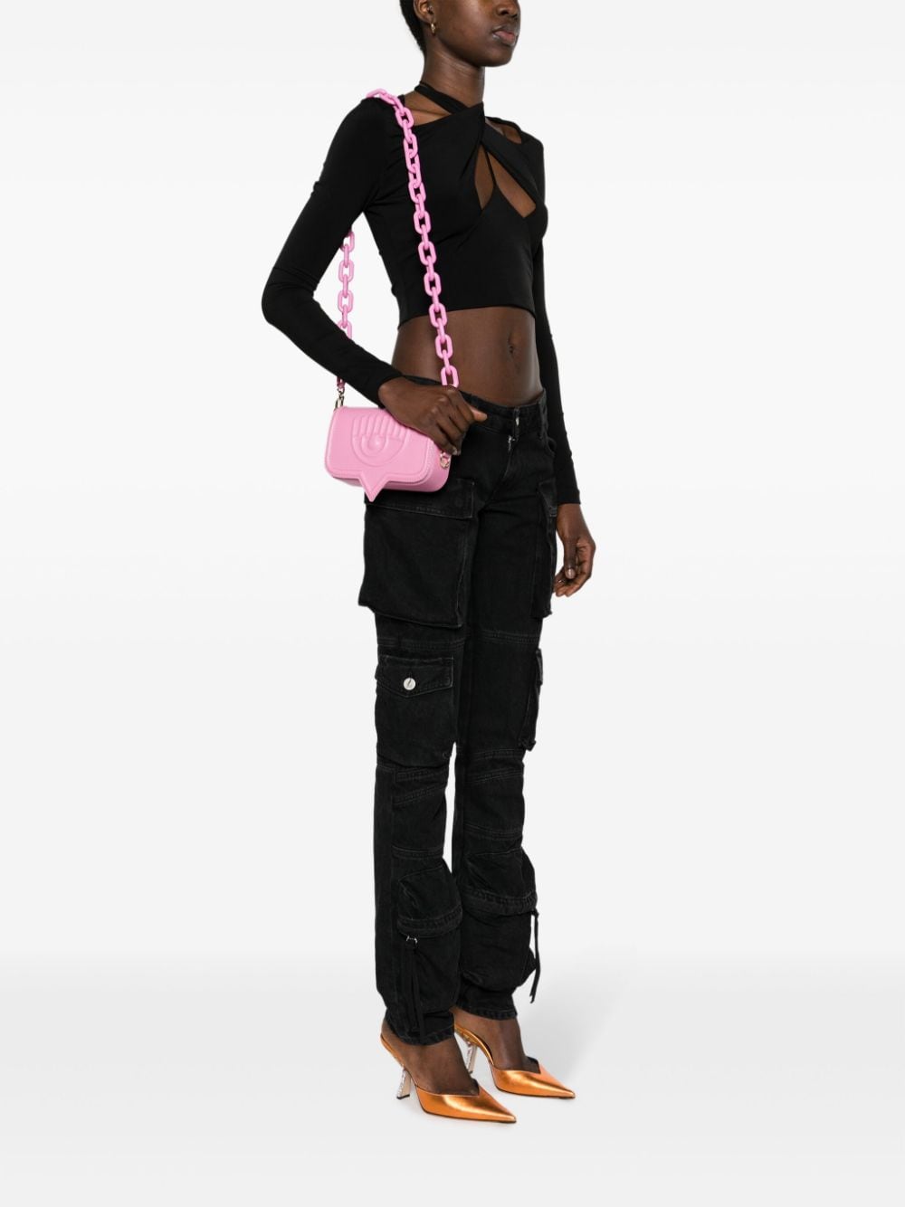 Shop Chiara Ferragni Small Eyelike Crossbody Bag In Pink
