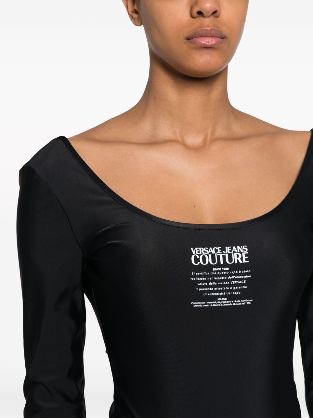 Versace Jeans Couture Body met logo Zwart