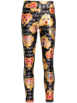 Versace Jeans Couture Paisley Fantasy Print Leggings in Blue