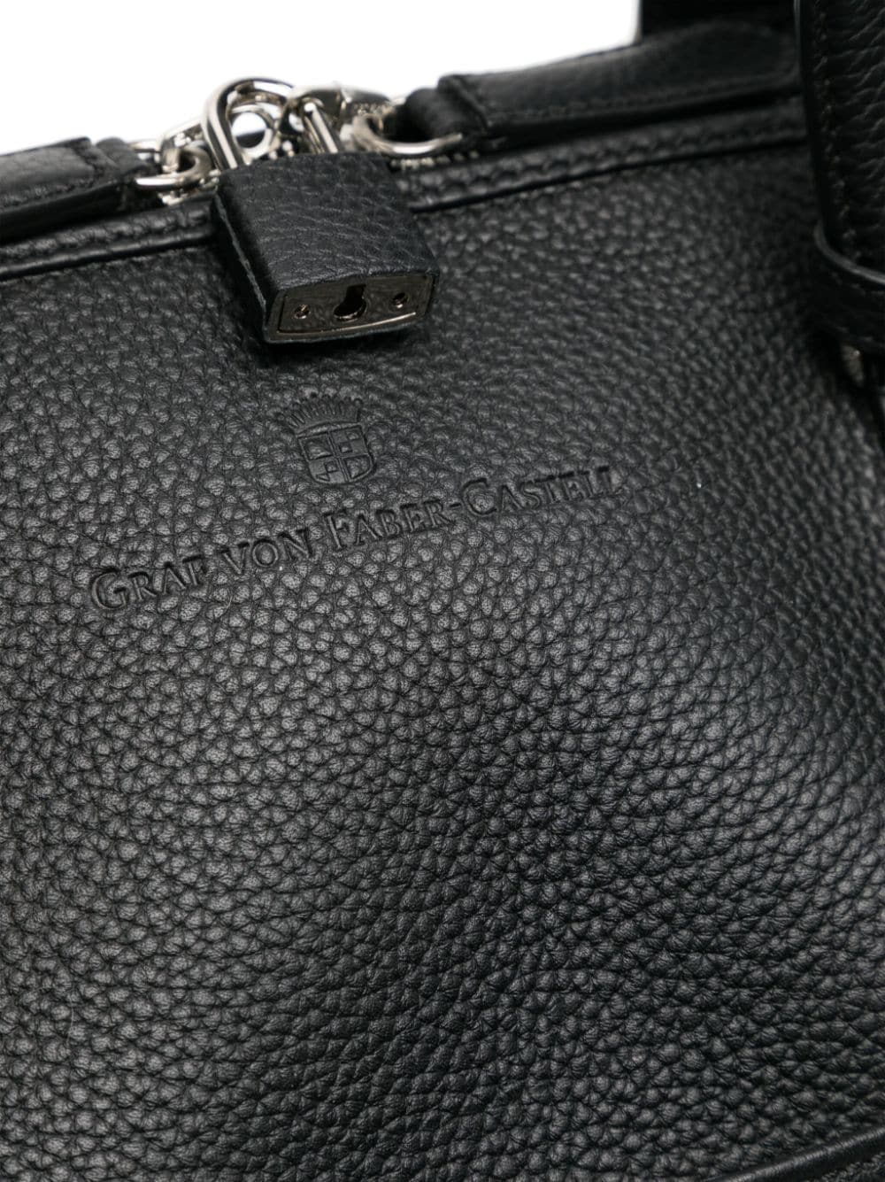 Shop Graf Von Faber-castell Logo-debossed Leather Holdall In Black