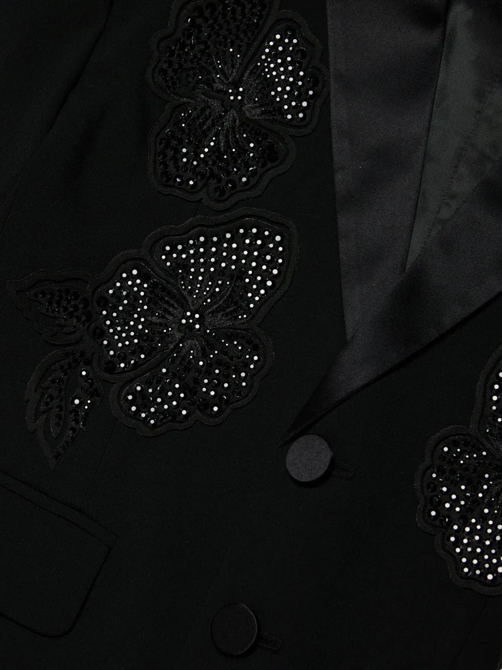 DSQUARED2 KIDS Blazer met geborduurde bloemen Zwart