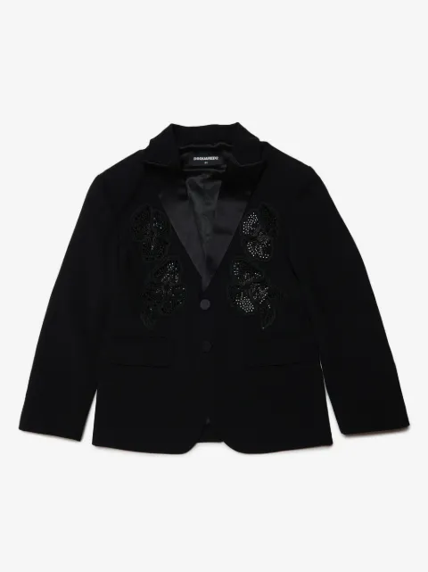 DSQUARED2 KIDS floral-embroidered blazer