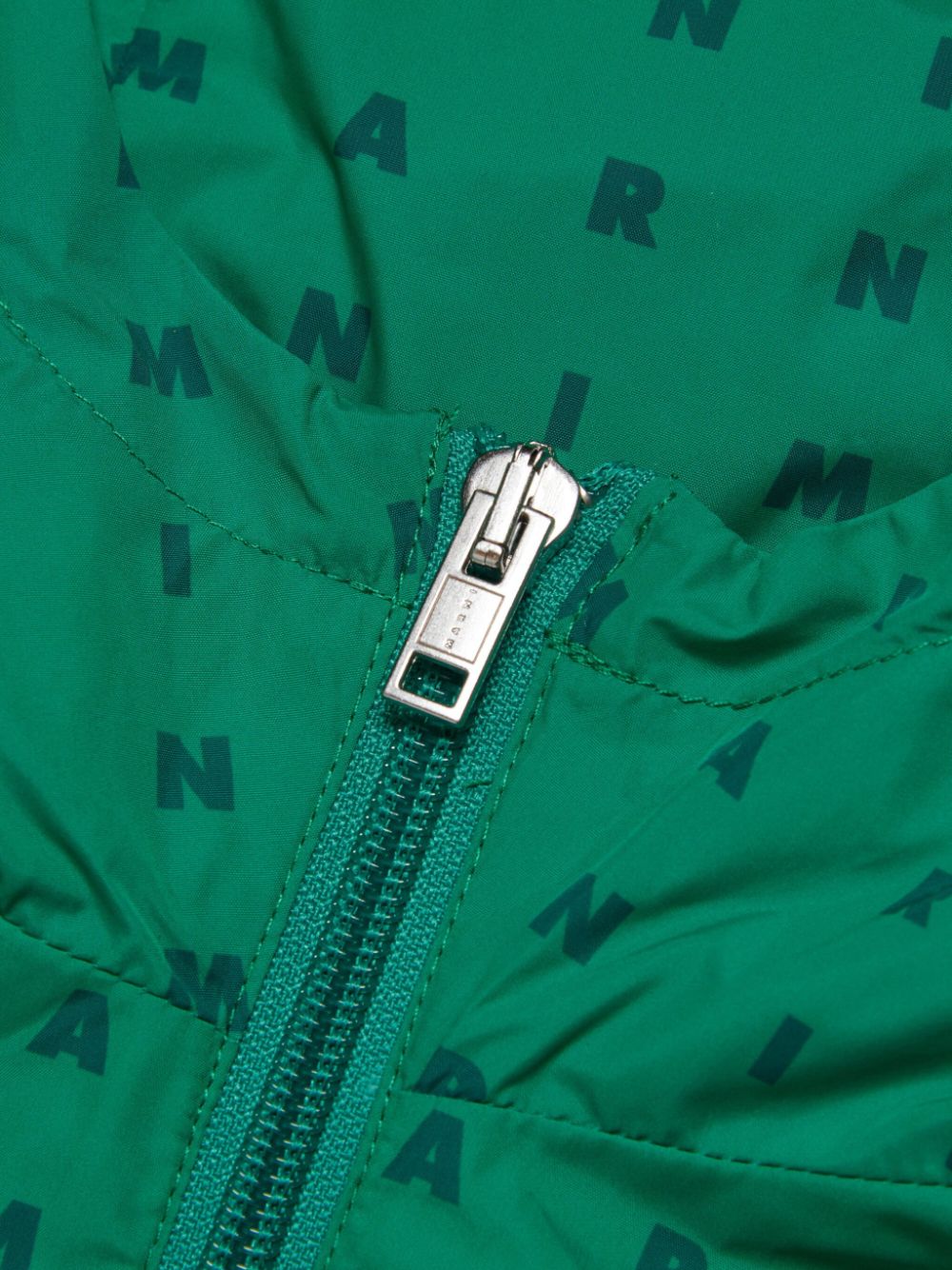 Shop Marni Logo-print Hooded Jacket In Green