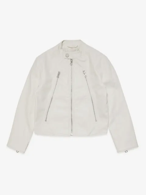 MM6 Maison Margiela Kids zip-up leather biker jacket 