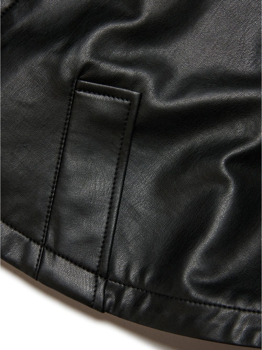 Shop Mm6 Maison Margiela Cropped Faux-leather Jacket In Black
