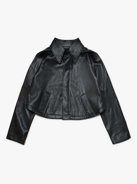 MM6 Maison Margiela Kids cropped faux-leather jacket