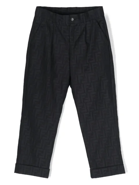 Fendi Kids FF-print cotton tailored trousers
